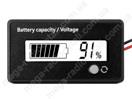 Індикатор заряду АКБ Li-ion LiFe PO4 8...100V панельний, монохромний