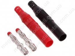 Штекер BANANA пластиковий 2шт для мультиметра червоний/чорний